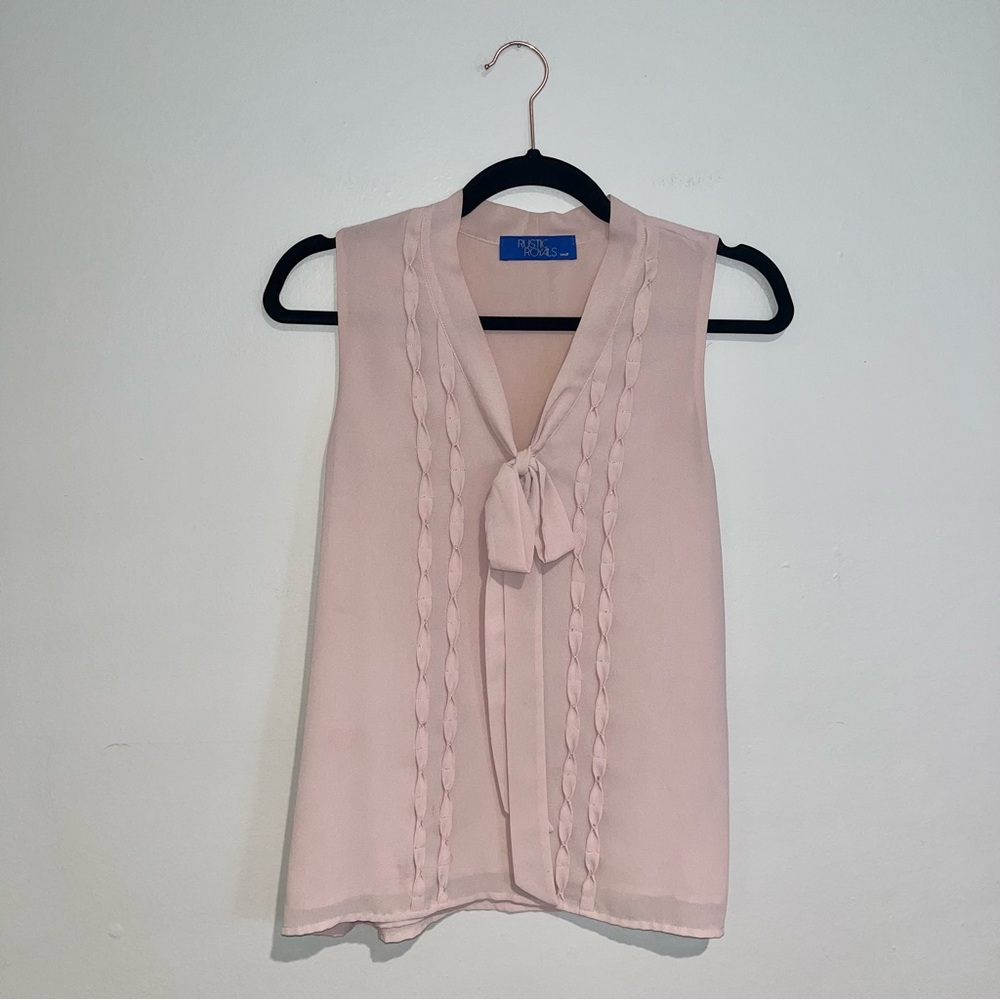 Rustic Royals Front Tie Blouse Sz S